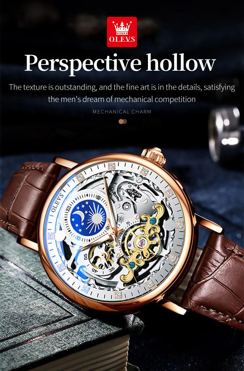 Reloj Mecánico Automático OLEVS 9001 — Esqueleto con Tourbillon