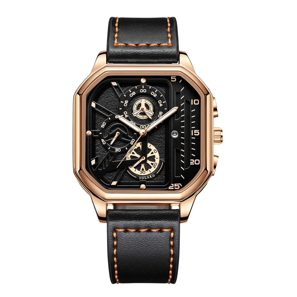 Reloj de Cuarzo con Correa de Cuero para Hombre ⌚🖤