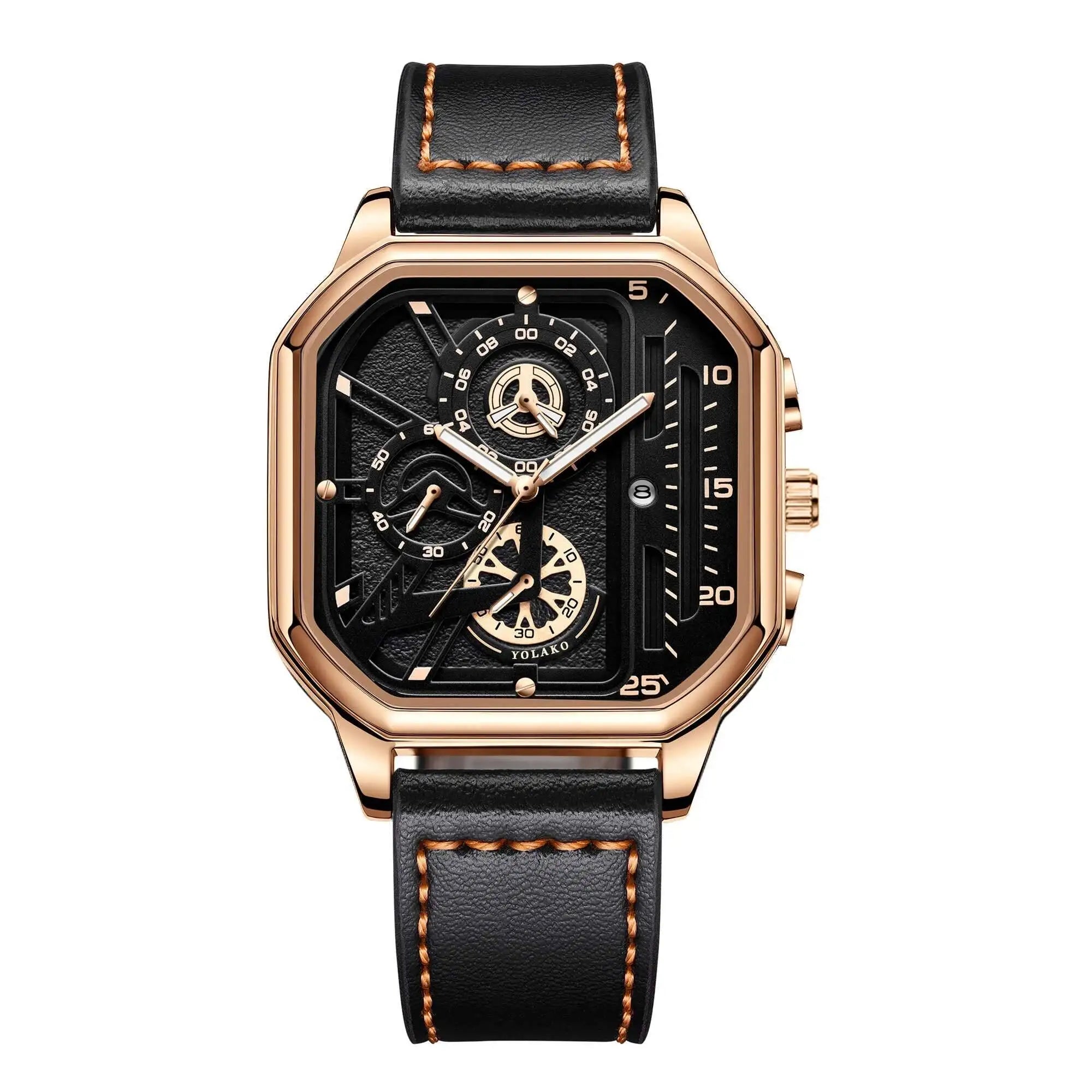 Reloj de Cuarzo con Correa de Cuero para Hombre ⌚🖤