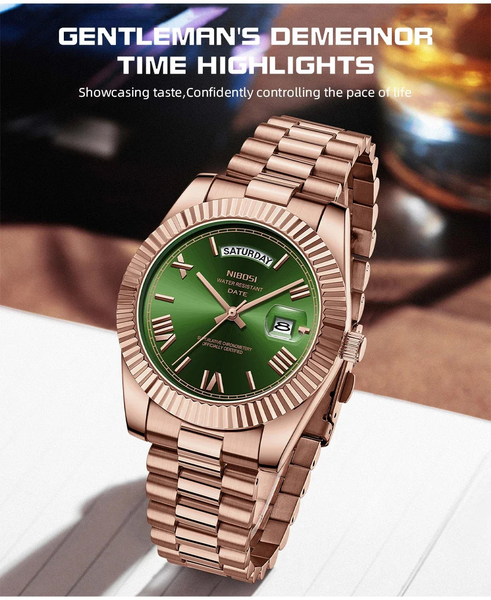 Reloj NIBOSI de Cuarzo con Correa de Acero Inoxidable ⌚✨