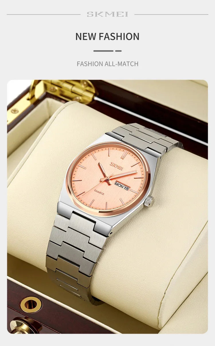 Reloj SKMEI 9288 de Cuarzo con Correa de Acero Inoxidable ⌚✨