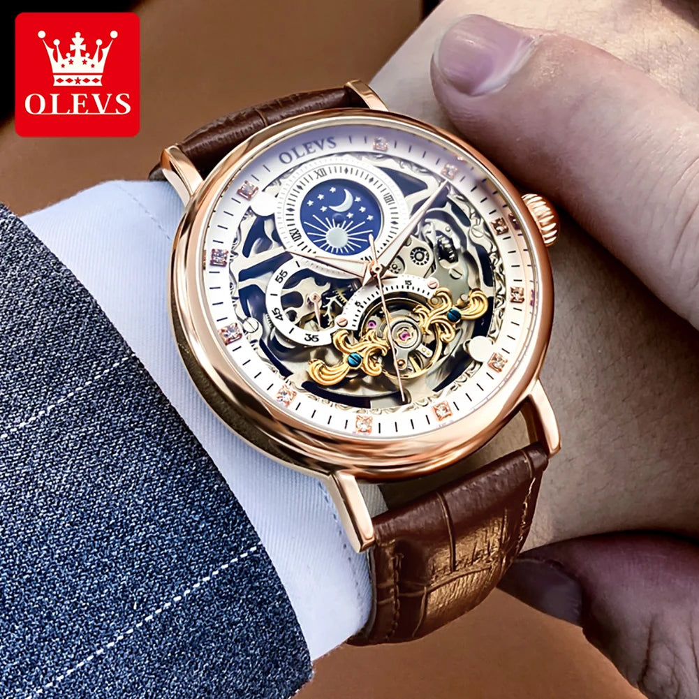 Reloj Mecánico Automático OLEVS 9001 — Esqueleto con Tourbillon