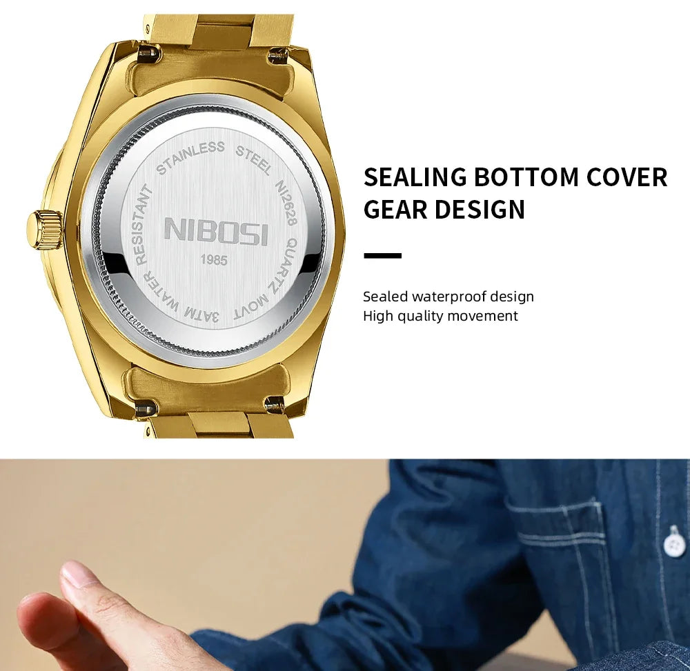 Reloj NIBOSI de Cuarzo con Correa de Acero Inoxidable ⌚✨