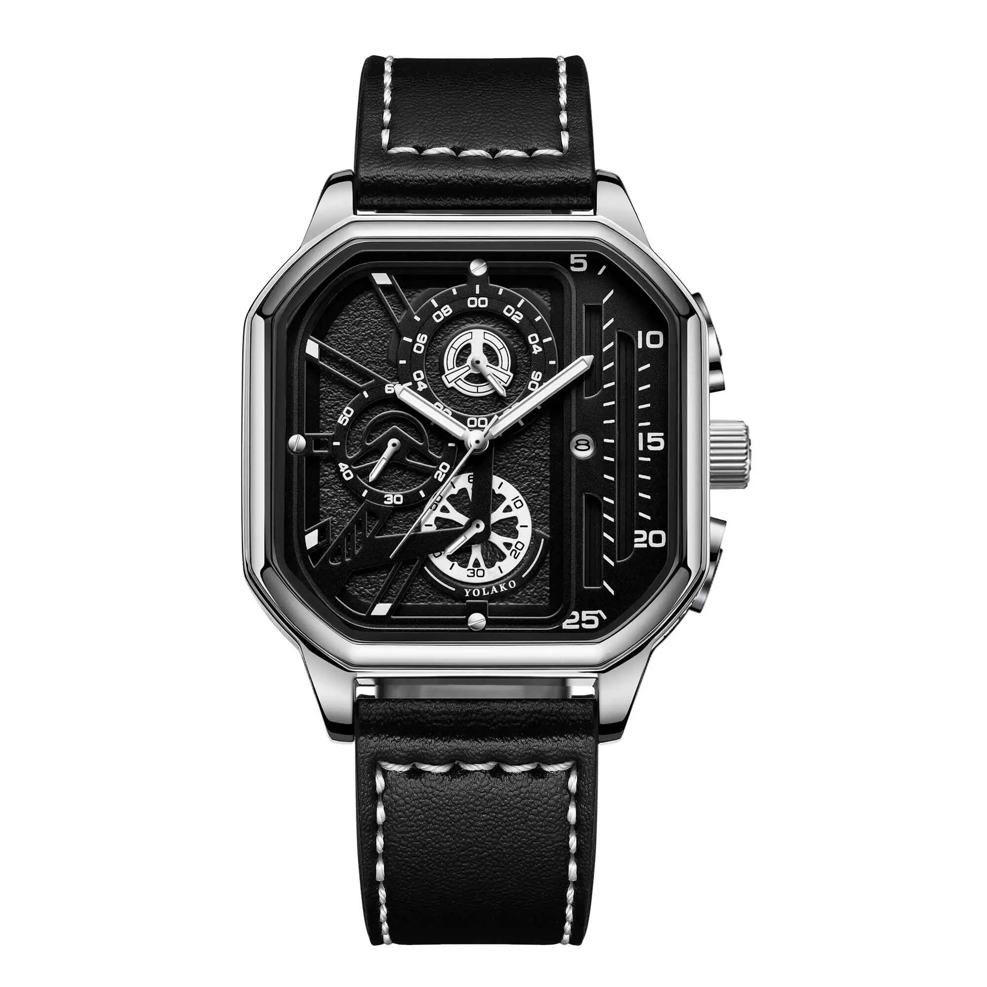 Reloj de Cuarzo con Correa de Cuero para Hombre ⌚🖤