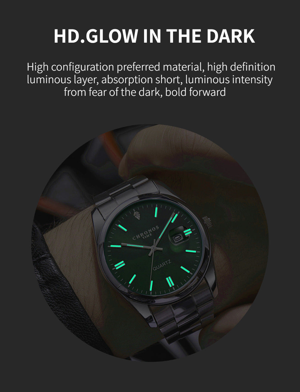Reloj de Cuarzo Chronos CH08 — Estilo Luxury en Acero Inoxidable