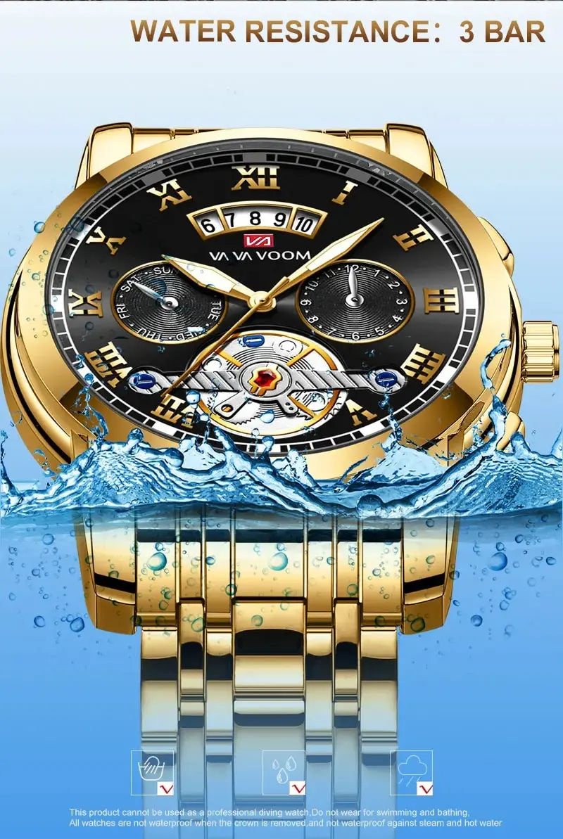 Reloj de Cuarzo VA VA VOOM 2453 — Estilo Deportivo con Numeración Romana