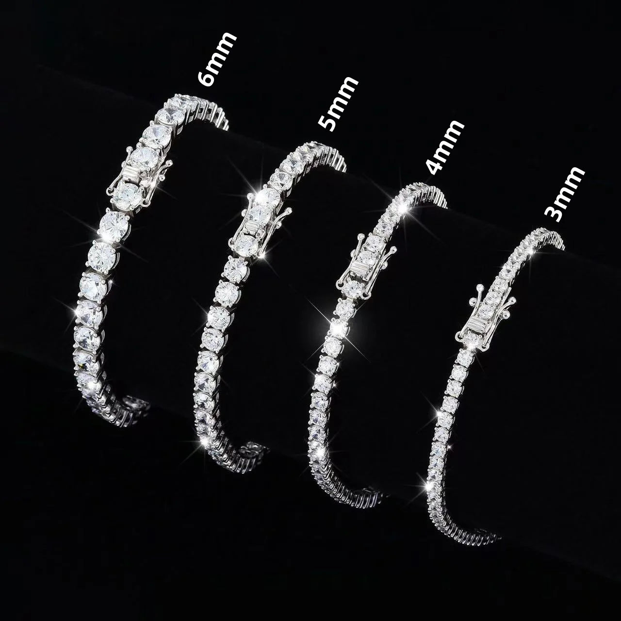 Pulsera Tennis de Moissanita D VVS1 con Diamantes Simulados, Certificado GRA, Plata de Ley 925 Chapada en Oro de 18K, Joyería Elegante y Exclusiva.