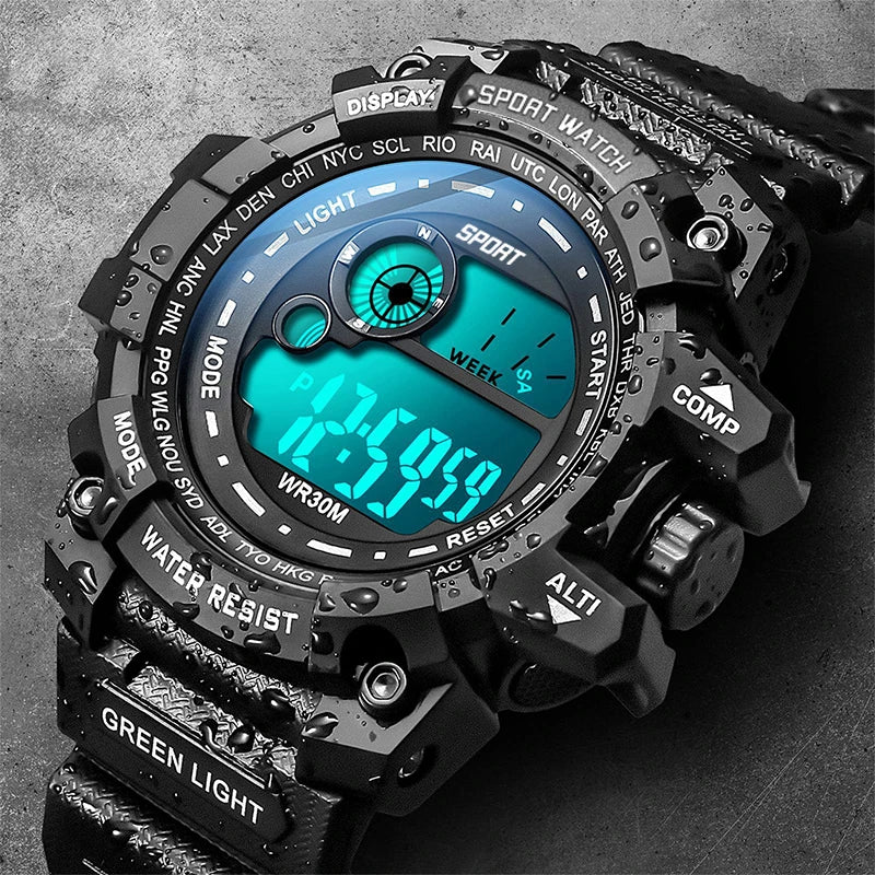 Reloj Digital HQ8054 — Estilo Deportivo Robusto