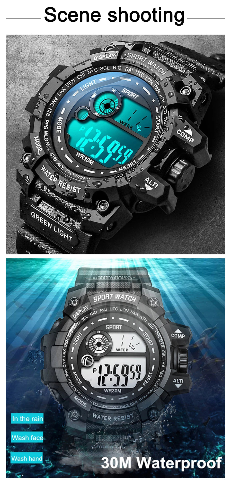 Reloj Digital HQ8054 — Estilo Deportivo Robusto