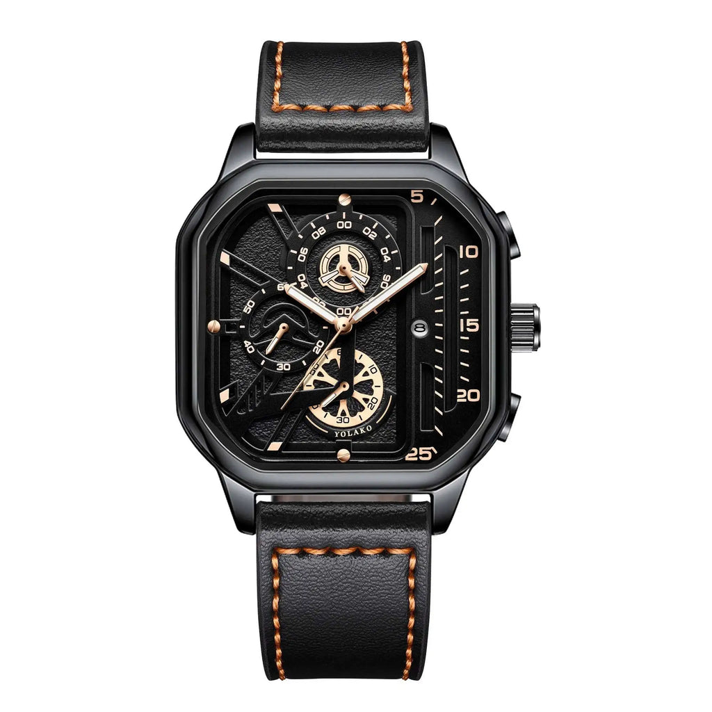 Reloj de Cuarzo con Correa de Cuero para Hombre ⌚🖤