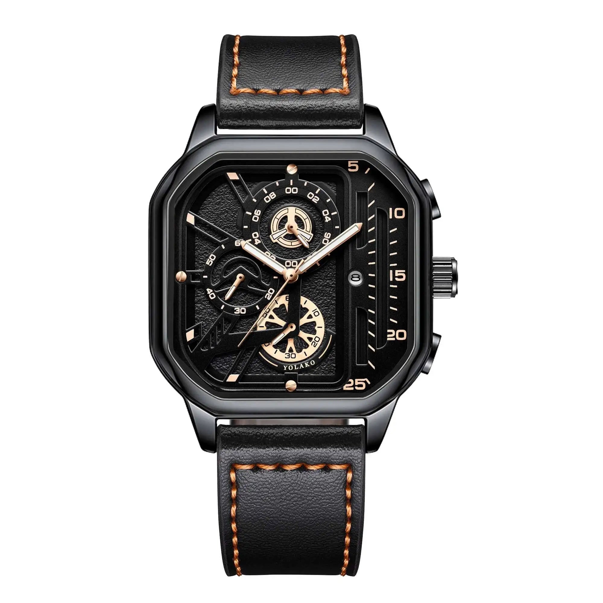 Reloj de Cuarzo con Correa de Cuero para Hombre ⌚🖤