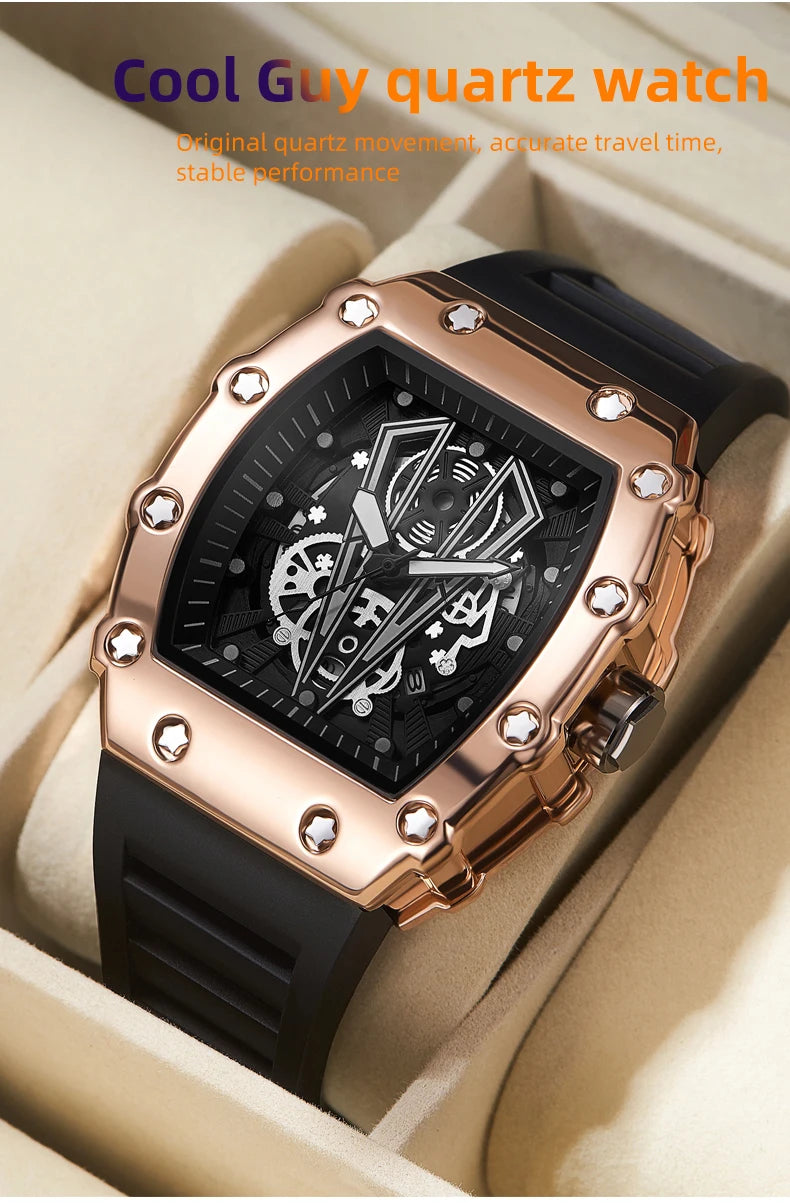 Reloj de Cuarzo WLISTH S6144 — Diseño Tonneau Deportivo