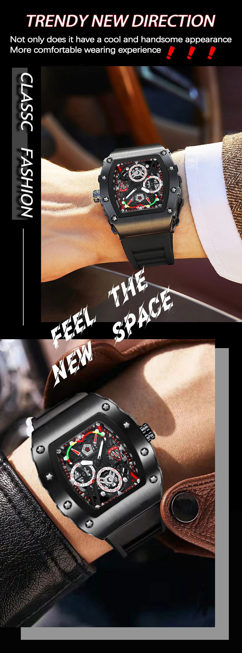 Reloj Casual de Cuarzo con Correa de Silicona ⌚