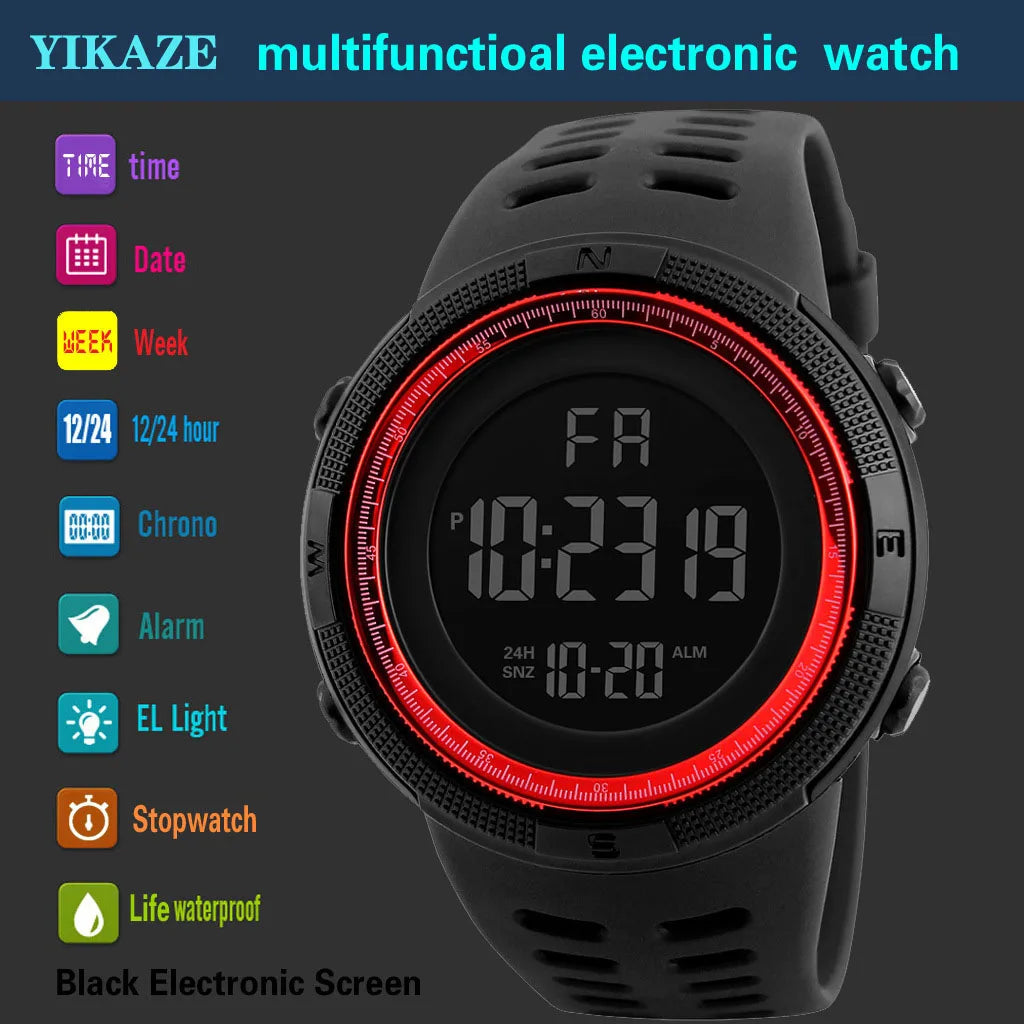 Reloj Digital YIKAZE — Multifunción Deportivo y Casual