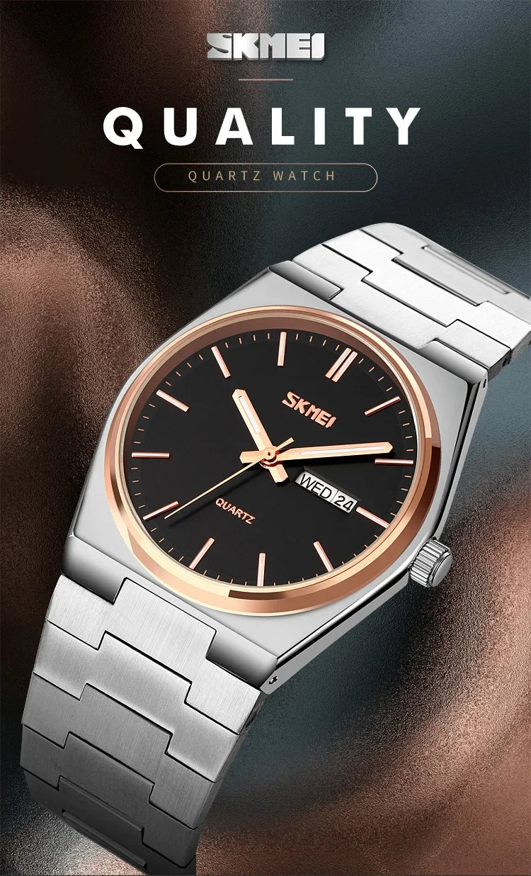 Reloj SKMEI 9288 de Cuarzo con Correa de Acero Inoxidable ⌚✨
