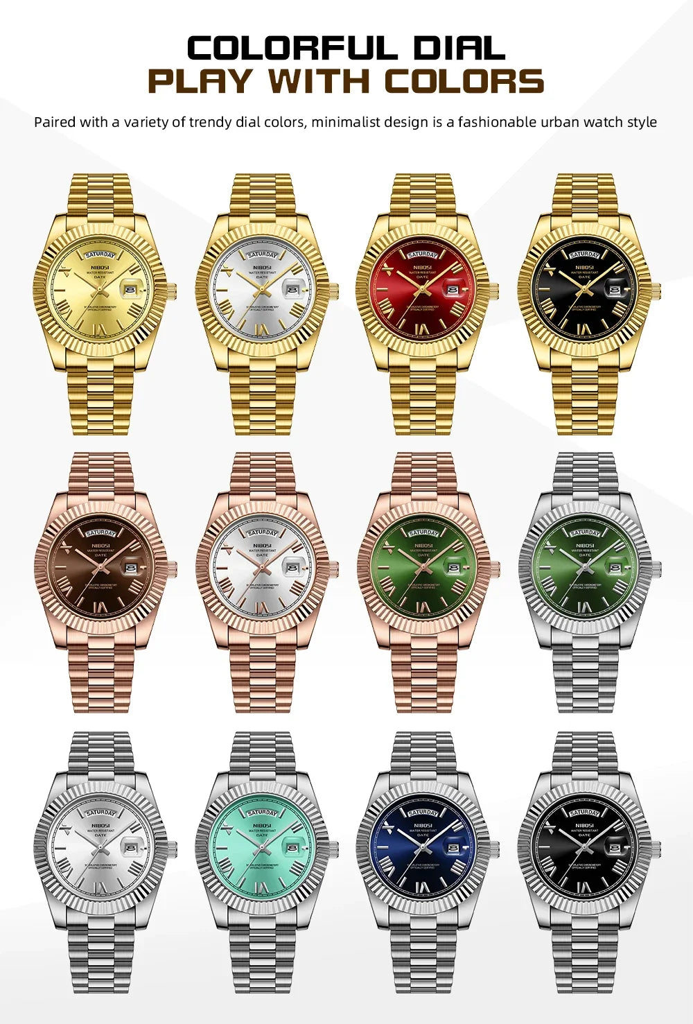 Reloj NIBOSI de Cuarzo con Correa de Acero Inoxidable ⌚✨