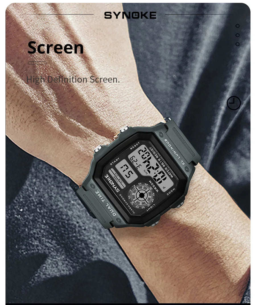Reloj Digital SYNOKE 9619 — Pantalla Táctil Deportiva