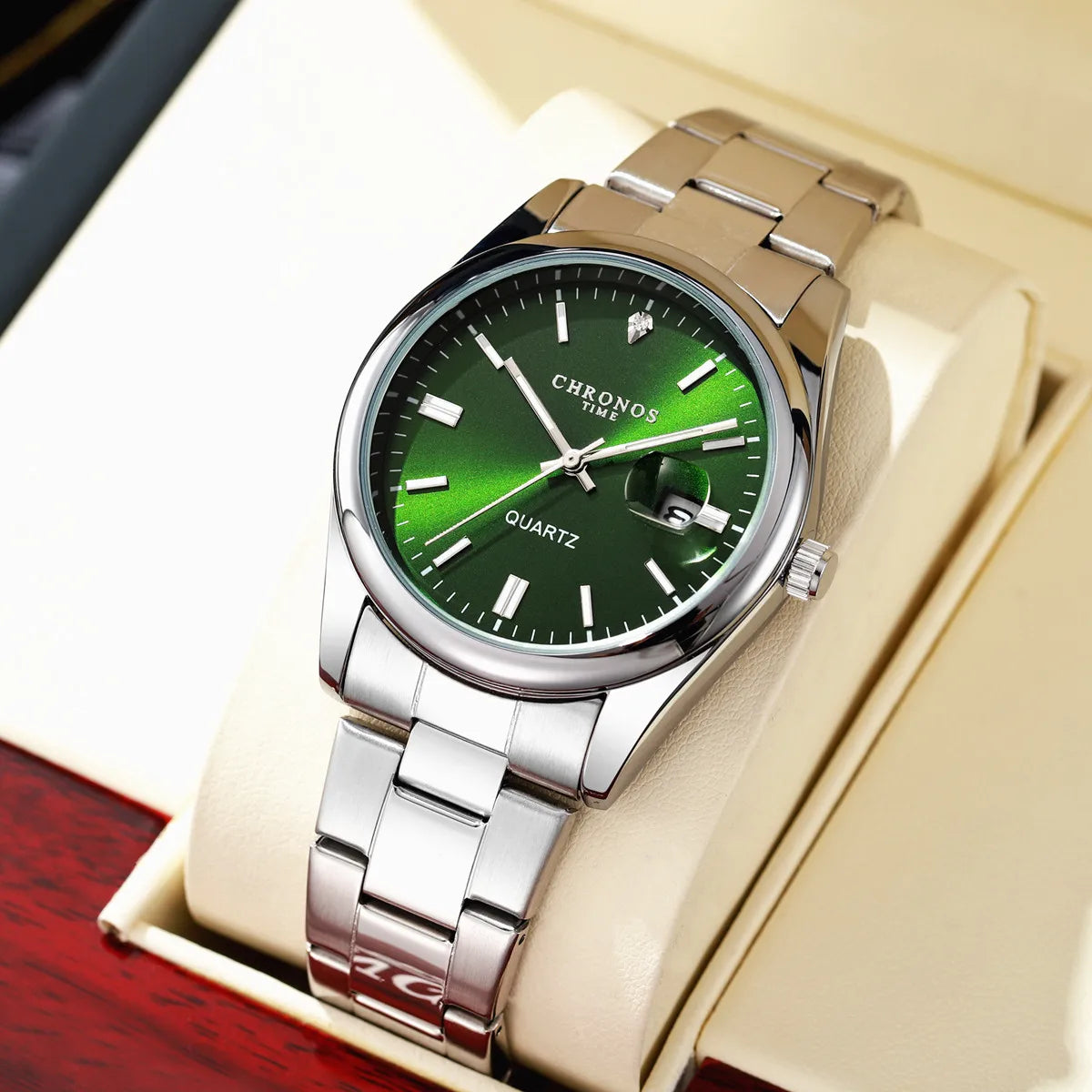 Reloj de Cuarzo Chronos CH08 — Estilo Luxury en Acero Inoxidable