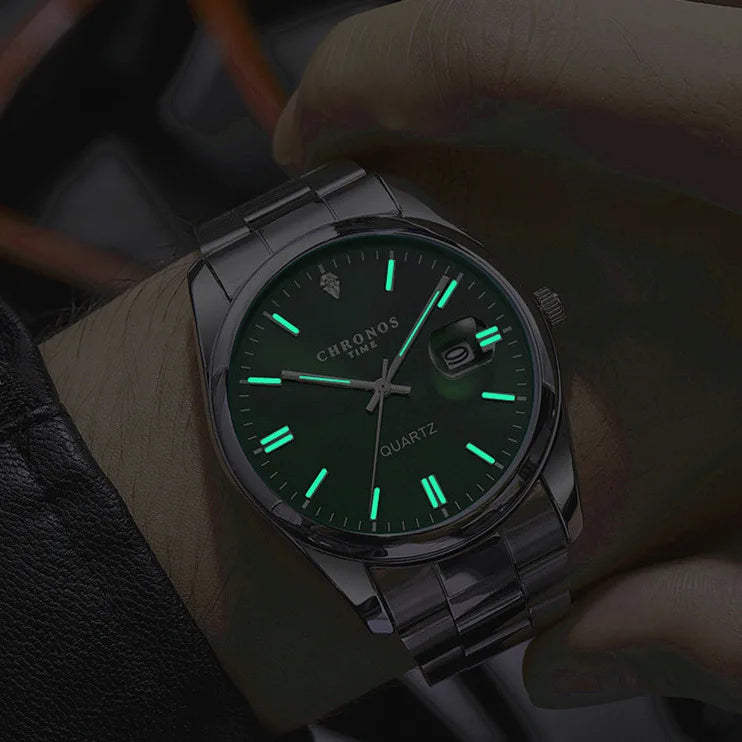 Reloj de Cuarzo Chronos CH08 — Estilo Luxury en Acero Inoxidable