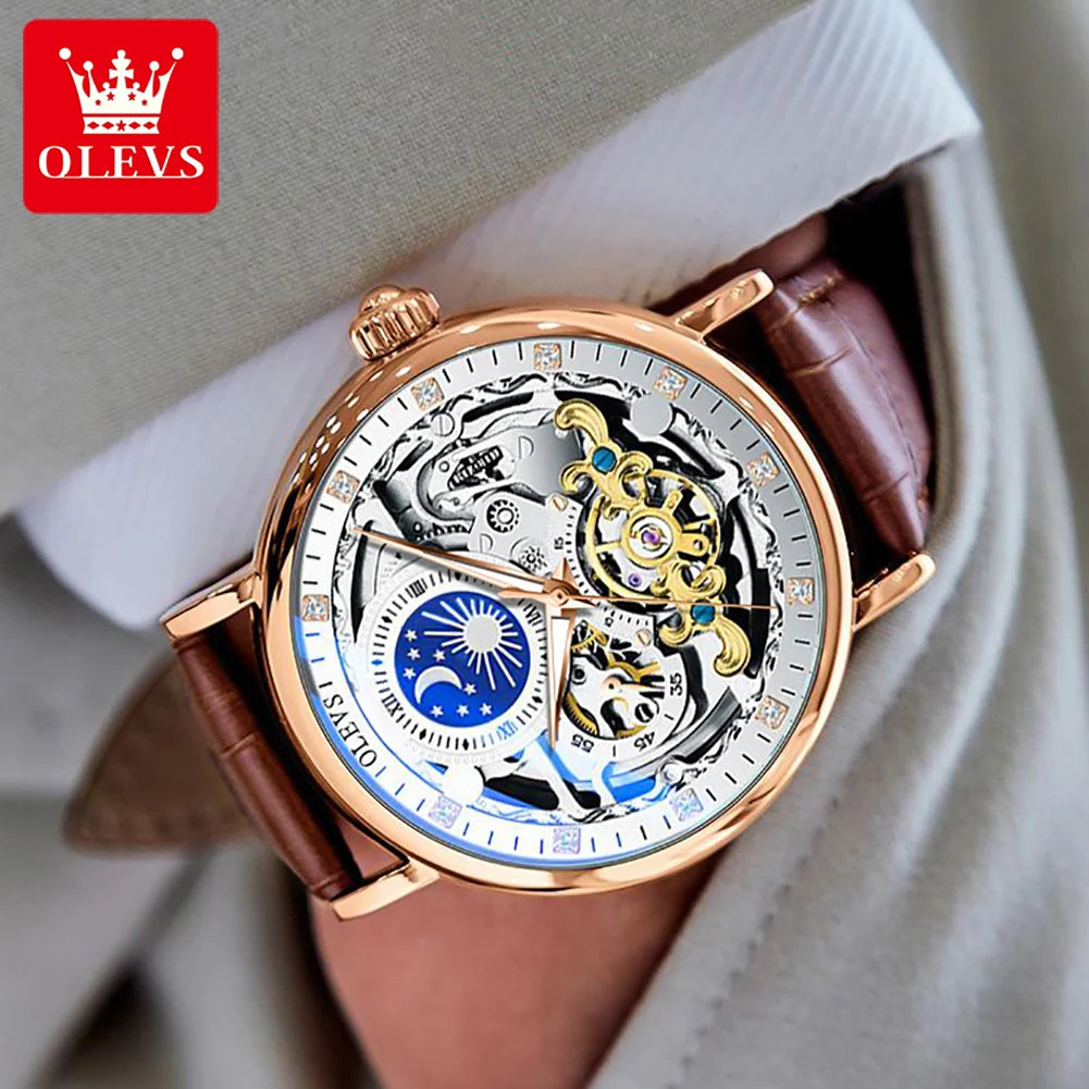 Reloj Mecánico Automático OLEVS 9001 — Esqueleto con Tourbillon