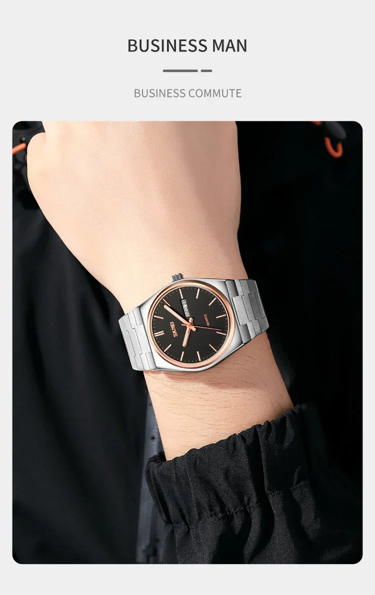 Reloj SKMEI 9288 de Cuarzo con Correa de Acero Inoxidable ⌚✨