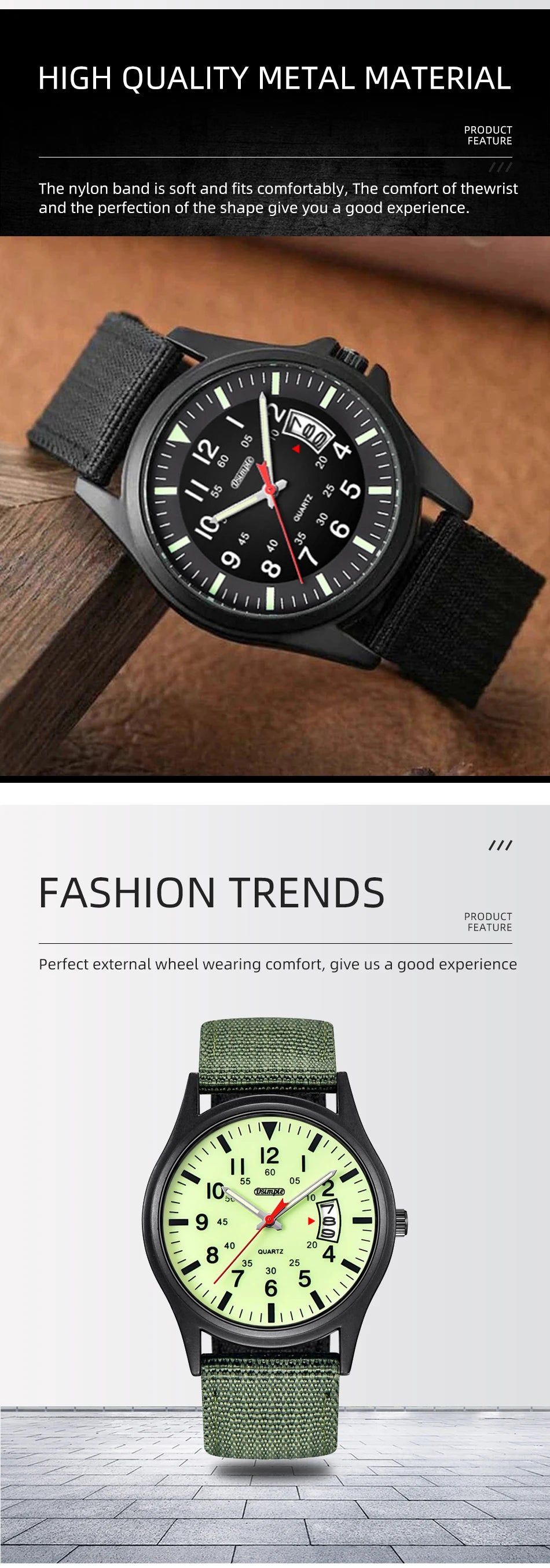 Reloj de Cuarzo DSIMPLE AM87113 — Diseño Casual con Correa de Nylon