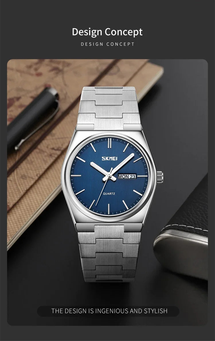 Reloj SKMEI 9288 de Cuarzo con Correa de Acero Inoxidable ⌚✨