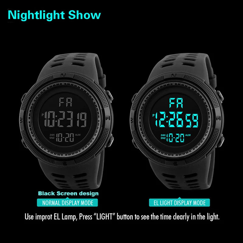 Reloj Digital YIKAZE — Multifunción Deportivo y Casual