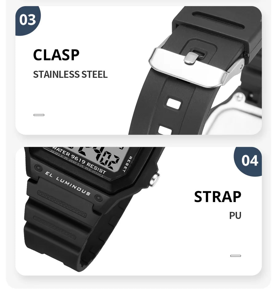 Reloj Digital SYNOKE 9619 — Pantalla Táctil Deportiva