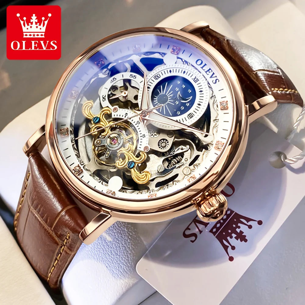 Reloj Mecánico Automático OLEVS 9001 — Esqueleto con Tourbillon