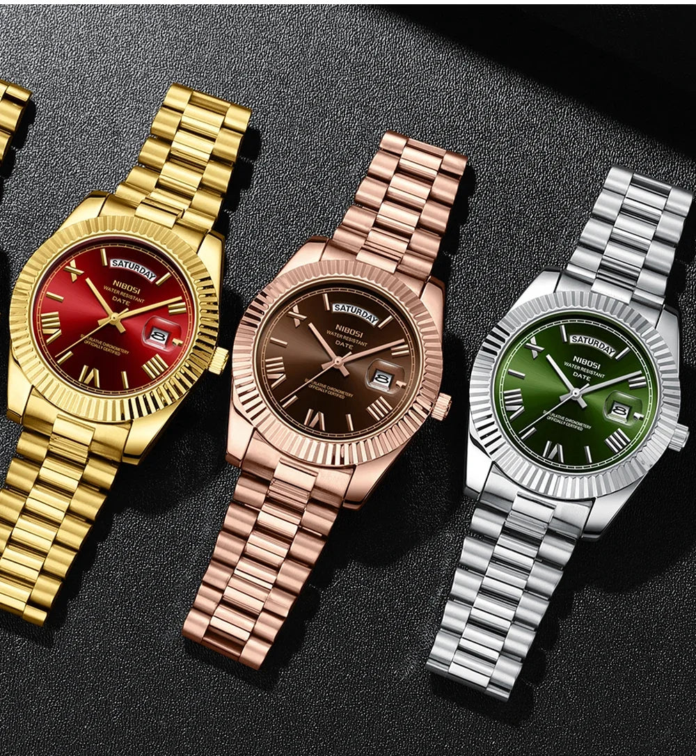 Reloj NIBOSI de Cuarzo con Correa de Acero Inoxidable ⌚✨