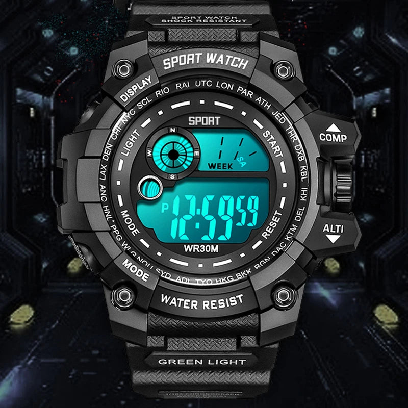 Reloj Digital HQ8054 — Estilo Deportivo Robusto
