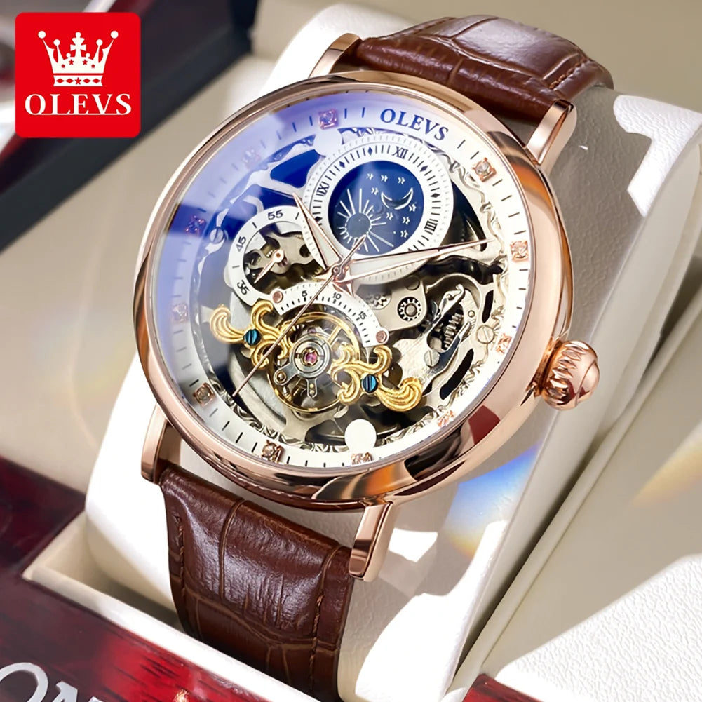 Reloj Mecánico Automático OLEVS 9001 — Esqueleto con Tourbillon