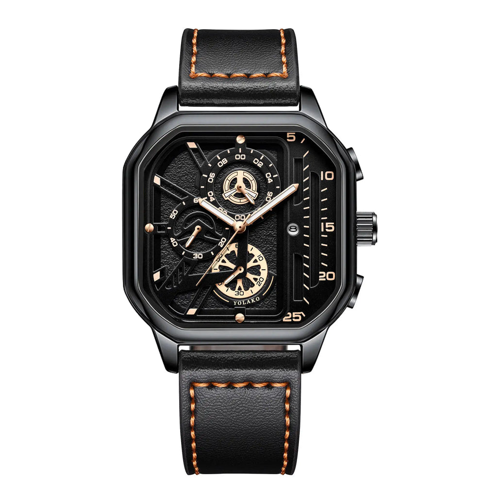 Reloj de Cuarzo con Correa de Cuero para Hombre ⌚🖤