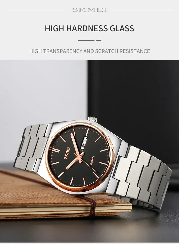 Reloj SKMEI 9288 de Cuarzo con Correa de Acero Inoxidable ⌚✨