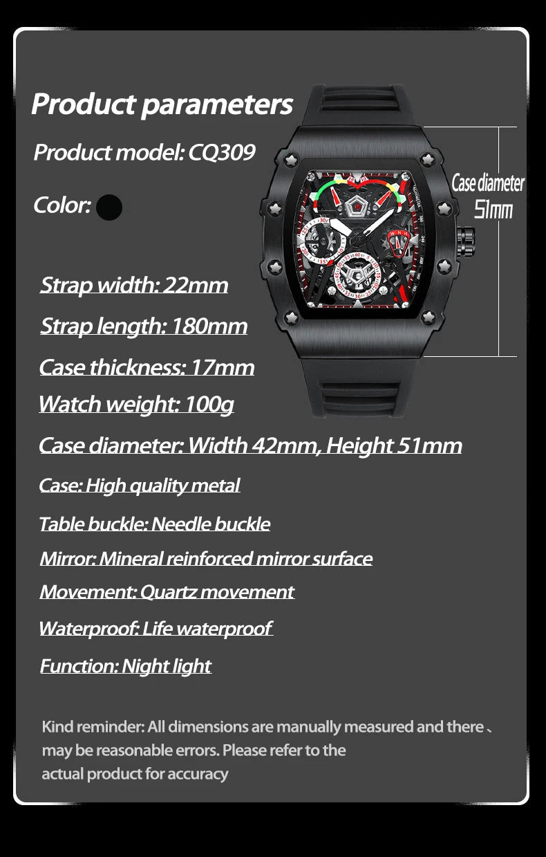 Reloj Casual de Cuarzo con Correa de Silicona ⌚