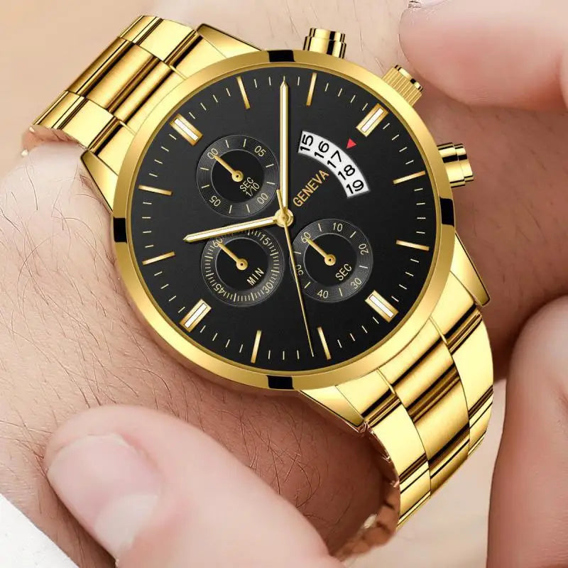 Reloj de Pulsera Clásico SOXY para Hombre – Acero Inoxidable, Calendario Completo