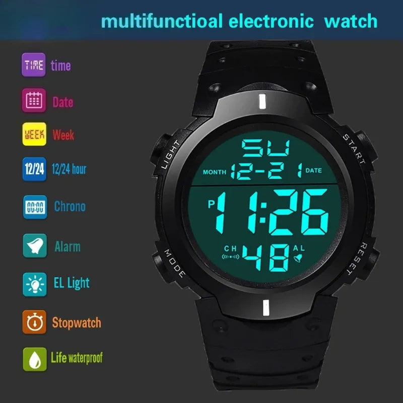 Reloj Digital Deportivo — Diseño Resistente y Funcional