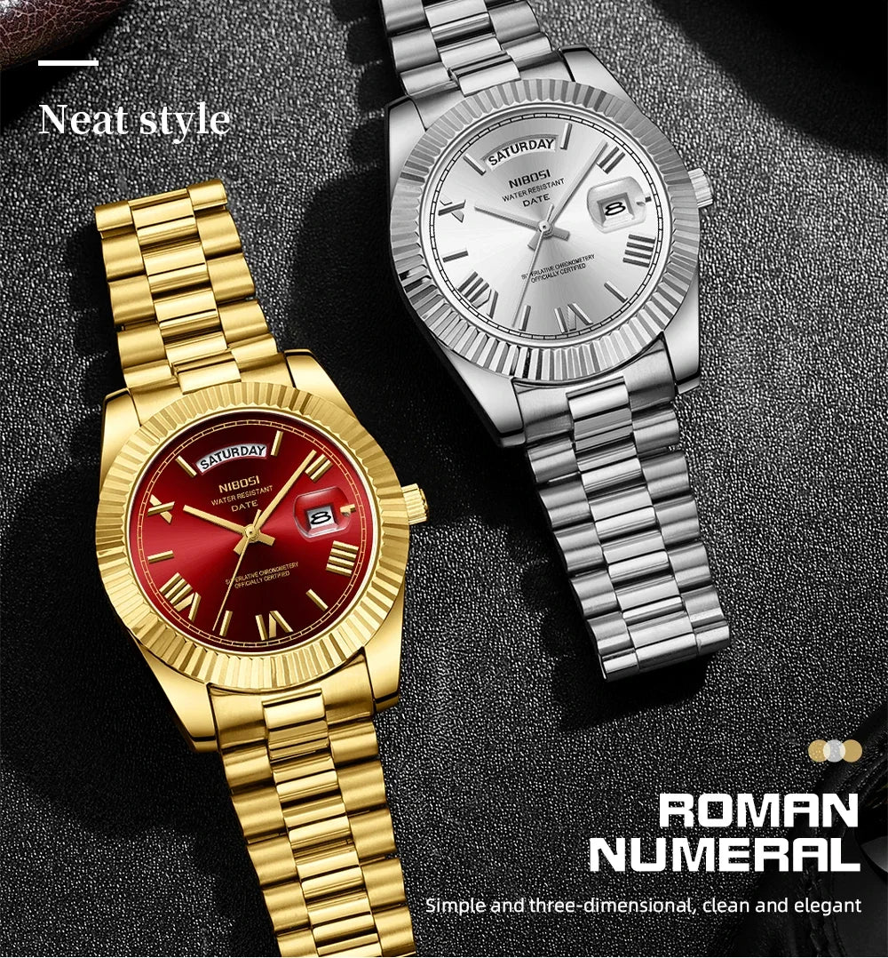 Reloj NIBOSI de Cuarzo con Correa de Acero Inoxidable ⌚✨
