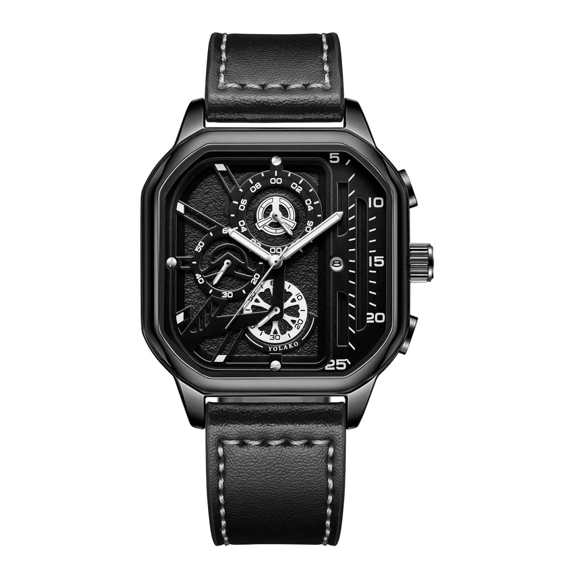 Reloj de Cuarzo con Correa de Cuero para Hombre ⌚🖤