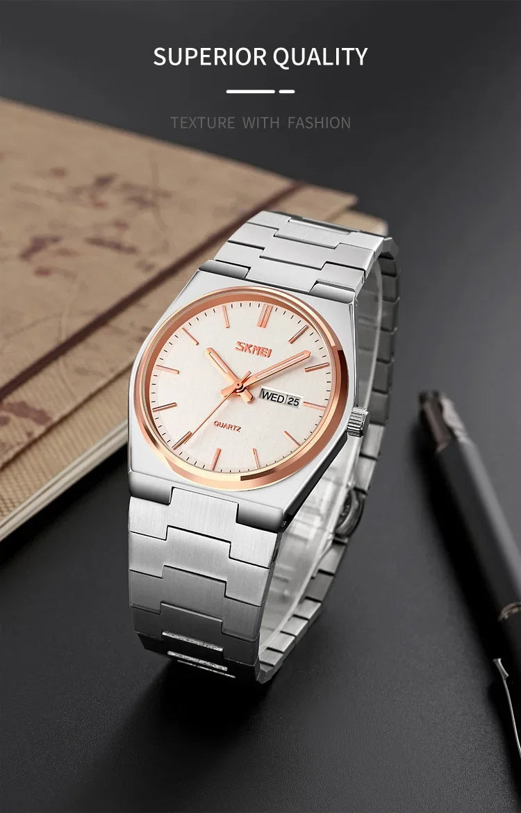 Reloj SKMEI 9288 de Cuarzo con Correa de Acero Inoxidable ⌚✨