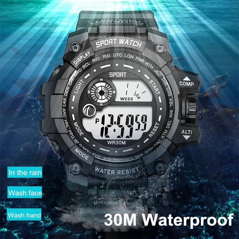 Reloj Digital HQ8054 — Estilo Deportivo Robusto