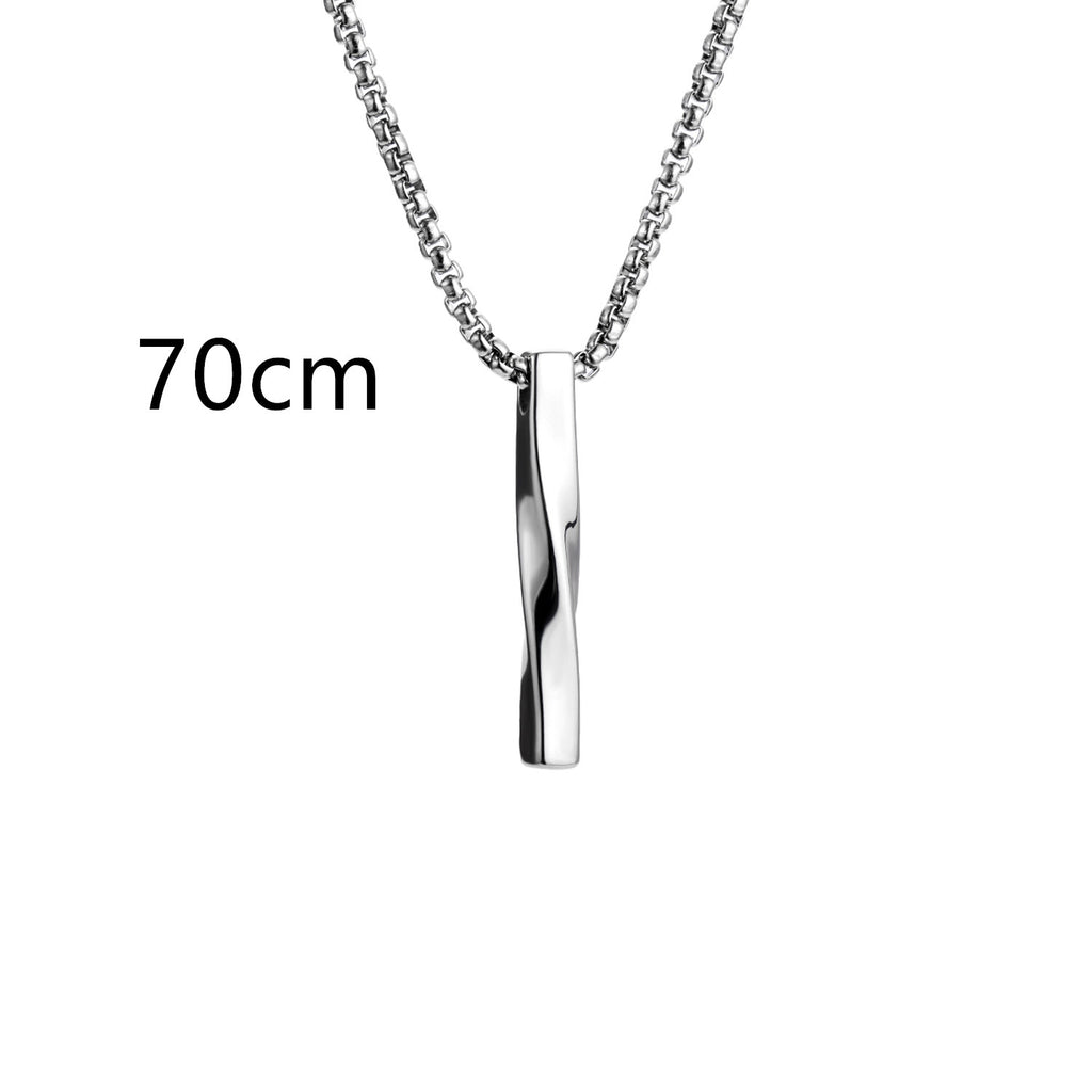 Collar Largo de Barra Espiral Minimalista para Parejas