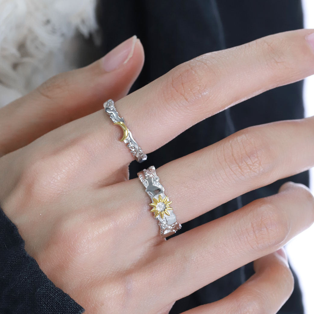 Anillo Sun Moon Tonghui de Diseño Único para Mujeres