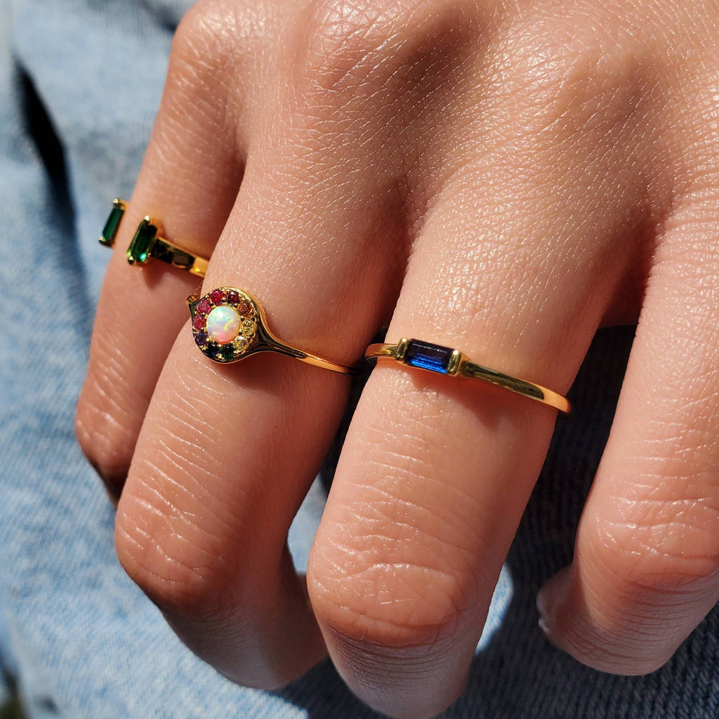 💎 Anillo Piedra de Nacimiento Chapado en Oro 18K ✨
