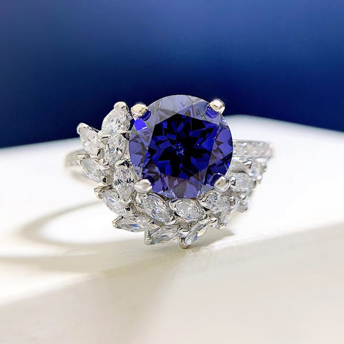 Anillo de Compromiso de Estrás Redondo en Plata S925