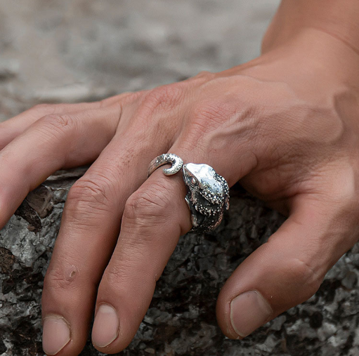 Anillo Abierto de Lagarto Retro para Hombre y Mujer