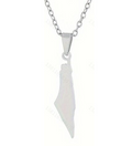 Collar con Colgante del Mapa de Israel y Palestina en Acero Inoxidable (Uno)