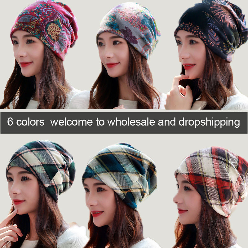 Gorro Sin Visera de 6 Colores para Mujer con 3 Estilos de Uso