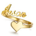 Anillo de Acero Titanio con Letra Inicial – Elegancia Moderna